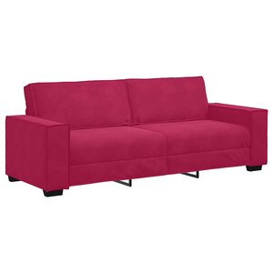 vidaXL Canapé à 3 places Rouge bordeaux 180 cm Velours
