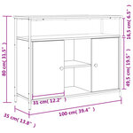 vidaXL Buffet noir 100x35x80 cm bois d'ingénierie