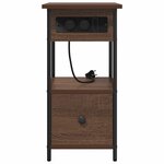 vidaXL Cabinet de chevet avec tiroir Chêne marron 60 x 30 x 61 cm