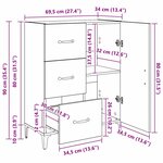 vidaXL Buffet Chêne artisanal 69 5 x 34 x 90 cm Bois d'ingénierie