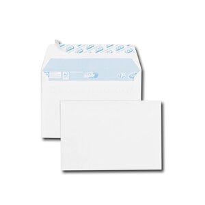 Boîte de 500 enveloppes blanches c6 114x162 80 g/m² bande de protection gpv