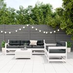 vidaXL Salon de jardin avec coussins 6 Pièces blanc bois de pin massif