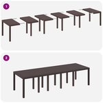 vidaXL Ensemble de salle à manger pour jardin 13 Pièces Marron Rotin
