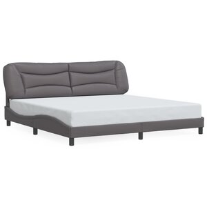 vidaXL Cadre de lit sans matelas Hvar gris 200x200 cm similicuir