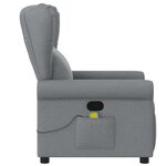 vidaXL Fauteuil de massage inclinable Gris clair Tissu