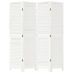 vidaXL Cloison de séparation 4 panneaux blanc bois de paulownia massif