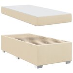 vidaXL Cadre de lit avec matelas Crème 100 x 200 cm tissu