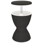 vidaXL Table à glacière 3 en 1 noir polypropylène