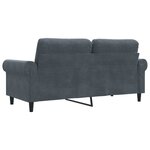 vidaXL Canapé à 2 places Gris foncé 140 cm Velours