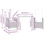 vidaXL Ensemble de bistro de jardin 3 Pièces coussins marron poly rotin