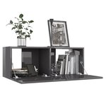 vidaXL Meuble TV Gris brillant 80x30x30 cm Aggloméré