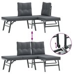 vidaXL Bancs de jardin avec coussins lot de 4 acier enduit de poudre