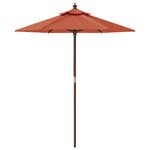 vidaXL Parasol de jardin avec mât en bois terre cuite 196x231 cm
