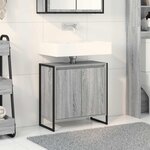 vidaXL Cabinet de salle de bain avec porte Gris Sonoma 60 x 30 x 60 cm