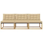 vidaXL Sofa de milieu extérieur Bois d'acacia massif et Textilène