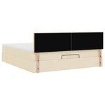 VidaXL Cadre de lit ottoman avec matelas crème 200x200cm tissu