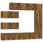 vidaXL Ensemble de meubles TV 7 Pièces Chêne fumé Bois d'ingénierie