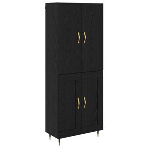 vidaXL Haut Armoire Chêne noir 69 5 x 34 x 180 cm Bois d'ingénierie