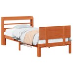 vidaXL Cadre de lit avec stockage 2 Pièces Cire marron Bois de Pin Massif