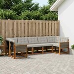 vidaXL Ensemble de canapés d'extérieur 7 pc Naturel et Gris clair