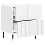 vidaXL Cabinet de chevet 2 Pièces Blanc brillant 43 x 34 5 x 49 5 cm