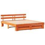 vidaXL Cadre de lit Marron 200 x 200 cm Bois massif en pin
