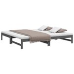 vidaXL Lit coulissant sans matelas gris 2x(100x200) cm