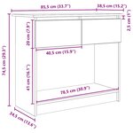 vidaXL Table console avec tiroirs sonoma gris 85 5x38 5x74 5 cm