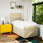 vidaXL Sommier à lattes de lit avec matelas Crème 100x200 cm Tissu