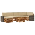vidaXL Ensemble de canapés d'extérieur 8 Pièces Naturel et Beige