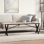 vidaXL Table basse cadre en X 160x40x45 cm bois de pin massif et fonte