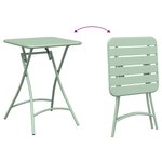 Set de Bistro Pliable 3 Pièces Vert Clair en Acier
