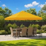 vidaXL Pavillon 3 x 3 m Jaune Polyester et Acier 190 gsm