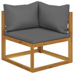 Salon de jardin meuble d'extérieur ensemble de mobilier 5 pièces avec coussin bois d'acacia solide 02_0016288