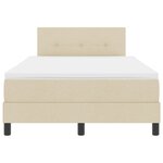 vidaXL Lit box spring avec matelas crème 120x200 cm Tissu