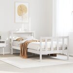 vidaXL Cadre de lit sans matelas blanc 90x200 cm bois de pin massif