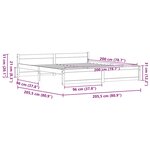 vidaXL Cadre de lit Marron cire 200 x 200 cm Bois massif en pin