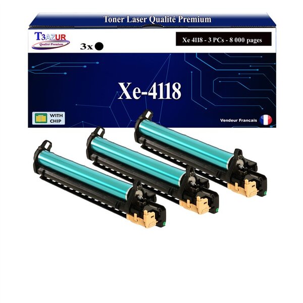 T3AZUR -3x Toners compatibles avec Xerox WorkCentre 4118 (006R01278) - Noir