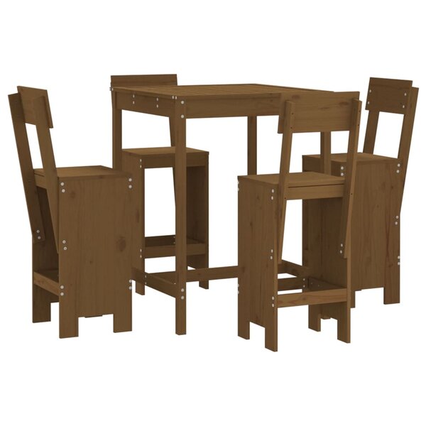 vidaXL Ensemble de bar de jardin 5 Pièces marron miel bois de pin massif