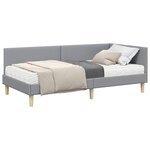 vidaXL Cadre de lit d'angle avec matelas 2 pc Gris clair 80 x 200 cm