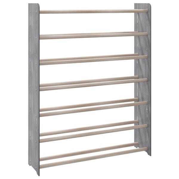 vidaXL Étagère à chaussures Gris 90x24x117 cm Bois d'ingénierie
