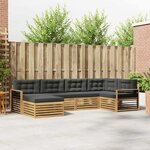 vidaXL Ensemble de canapés d'extérieur 6 Pièces Blanc et anthracite