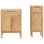 vidaXL Ensemble de mobilier de salle de bain FLORO 2 Pièces Cire marron