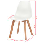 vidaXL Chaises à manger lot de 2 Blanc Plastique