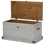 vidaXL Coffre de rangement HALDEN blanc 91x48x47 cm bois massif pin