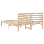 vidaXL Cadre de lit Marron 135 x 190 cm Bois massif en pin