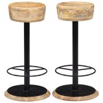 vidaXL Chaises de bar lot de 2 bois de manguier solide