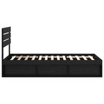vidaXL Cadre de lit avec tête de lit Noir 75 x 190 cm Pin massif