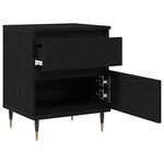 vidaXL Cabinet de chevet avec tiroir Chêne noir 40 x 35 x 50 cm