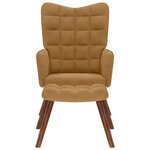 vidaXL Chaise de relaxation avec tabouret Marron Velours